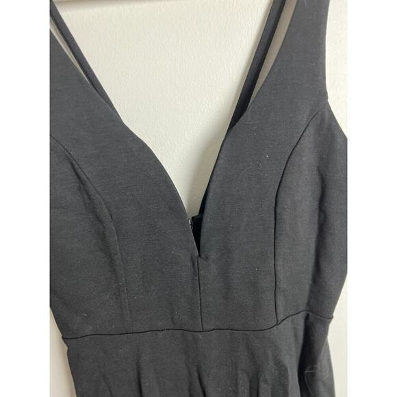 Lulus Black Sleeveless Deep V Mini Dress Elegant Cocktail Party Size M Women’s - Picture 4 of 8